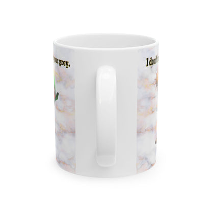 I don't care that your grey - White Mug (white marble)