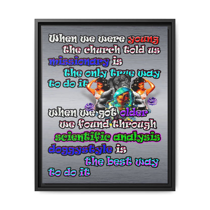 doggystyle - framed canvas art (brushed nickel)
