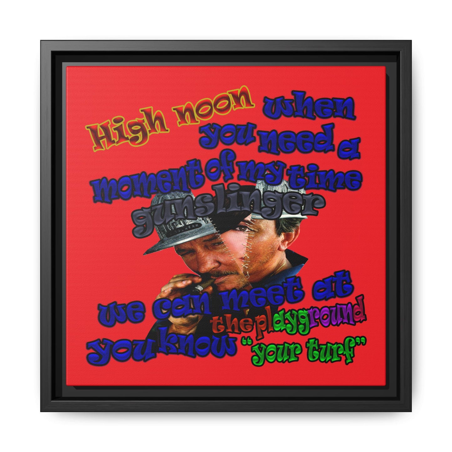 high noon - framed canvas art (red)