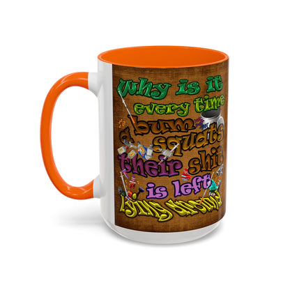 the bum's shit - Accent Mug (brown papyrus)