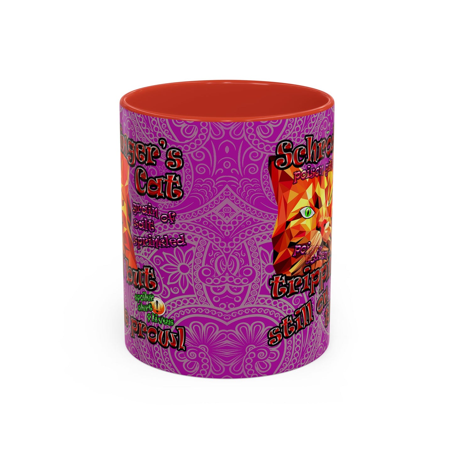 schrodinger's cat - Accent Mug (pink swirl)