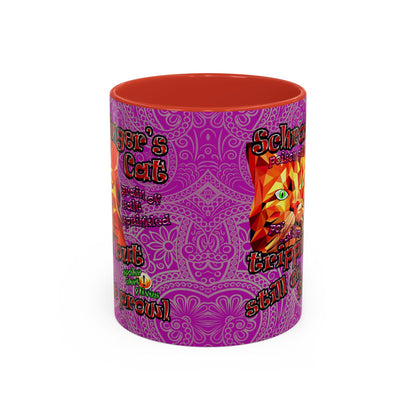 schrodinger's cat - Accent Mug (pink swirl)