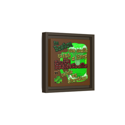 celtics logo - framed canvas art (brown)