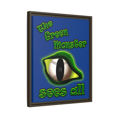 green monster - framed canvas art (dark blue)