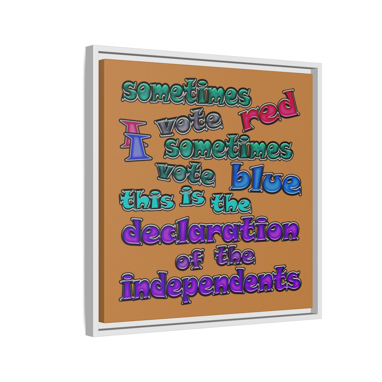 declaration of the independents - framed canvas art (light brown)