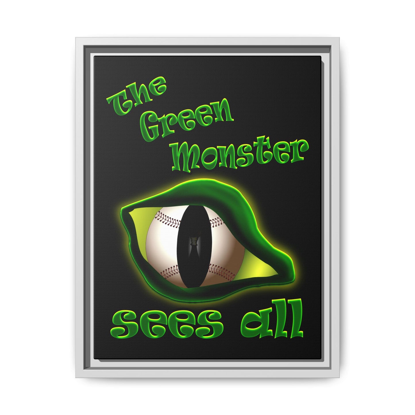green monster - framed canvas art (black)