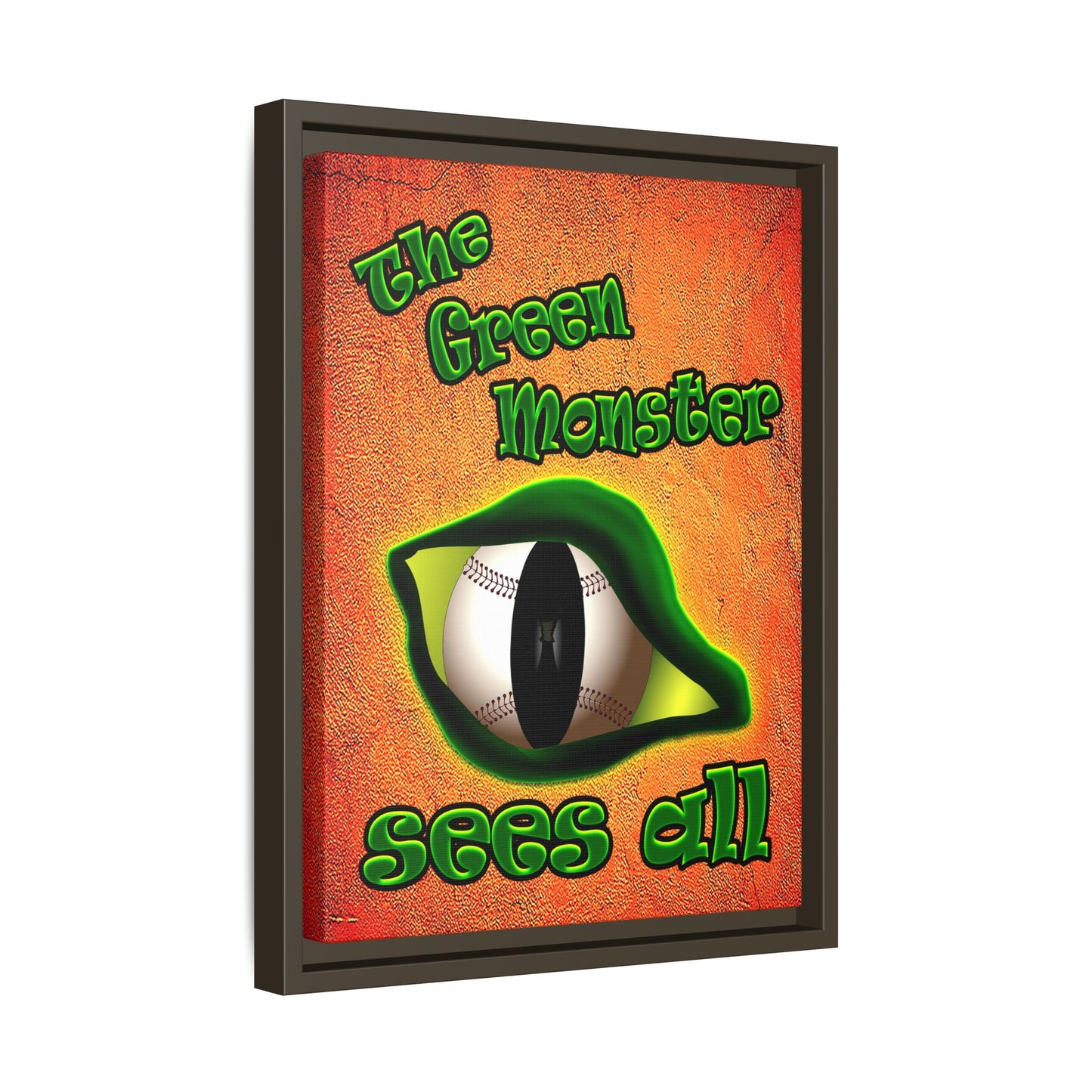 green monster - framed canvas art (burnt orange)