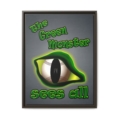 green monster - framed canvas art (grey-light grey)