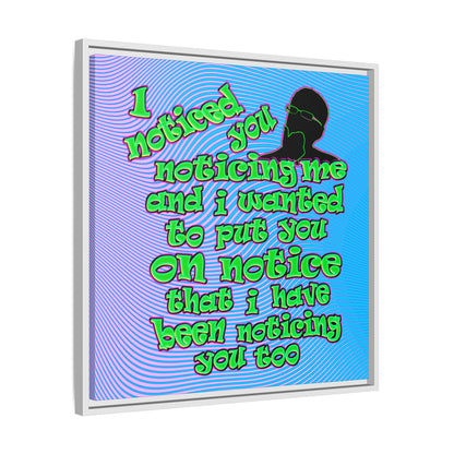 noticed you noticing - framed canvas art (light blue-purple wave)