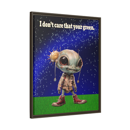 I don't care that your green - framed canvas art ('snoops' background)