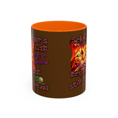 schrodinger's cat - Accent Mug (brown)