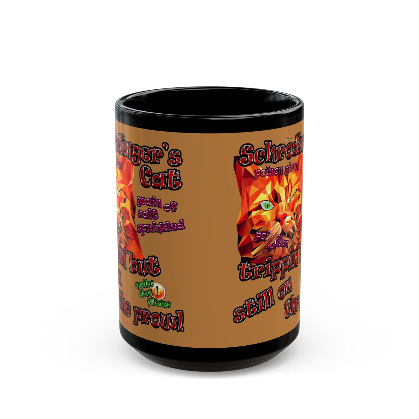 schrodinger's cat - Black Mug (light brown)