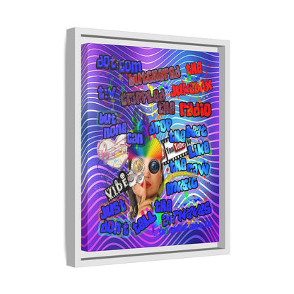 drop the beat - framed canvas art (purple wave)