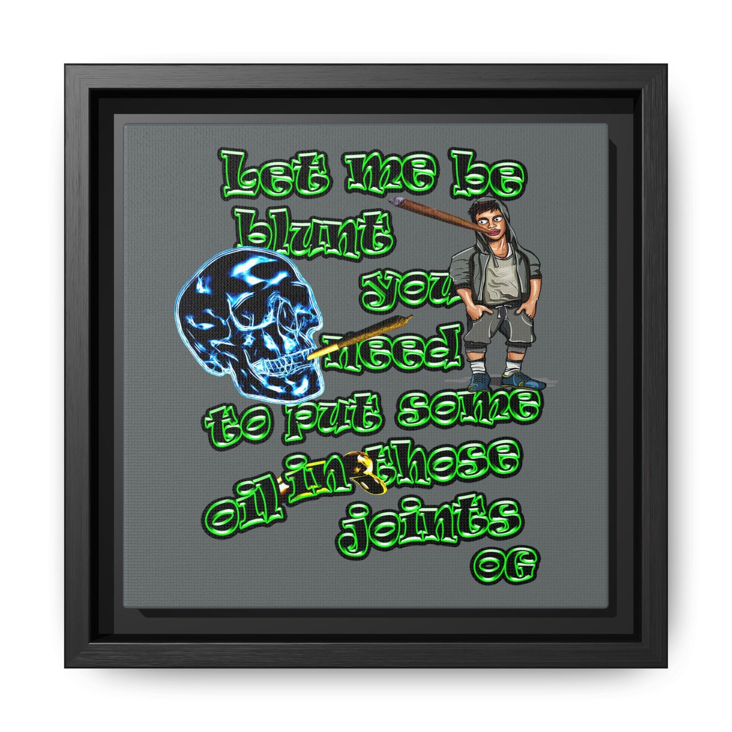 og - framed canvas art (dark grey)