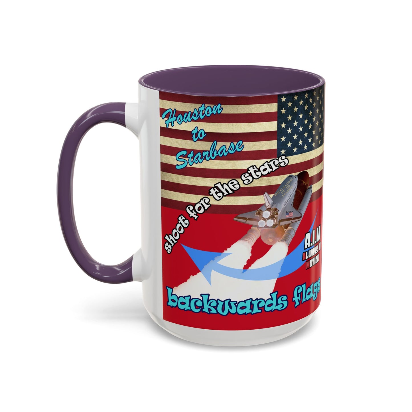 shoot for the stars - Accent Mug (dark red)