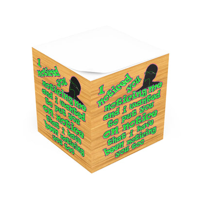 noticed you noticing - note cube (butterscotch wood finish)