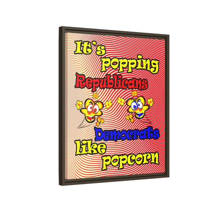 popping like popcorn - framed canvas art (yellow-orange wave)