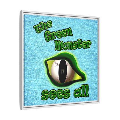 green monster - framed canvas art (faded blue)