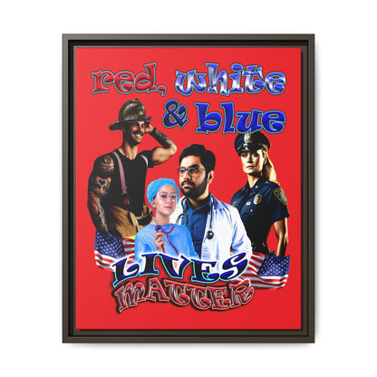 rw&b lives matter - framed canvas art (red)