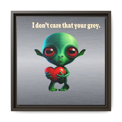 I don't care that your grey - framed canvas art (brushed nickel)
