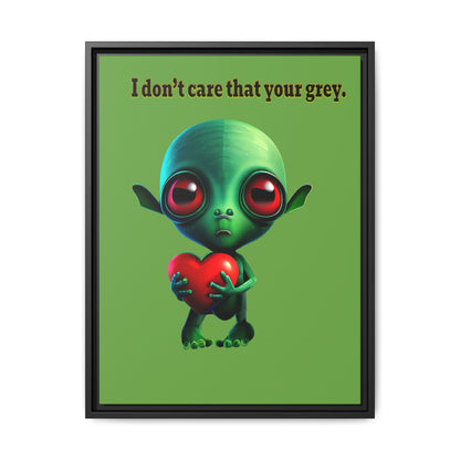 I don't care that your grey - framed canvas art (green)