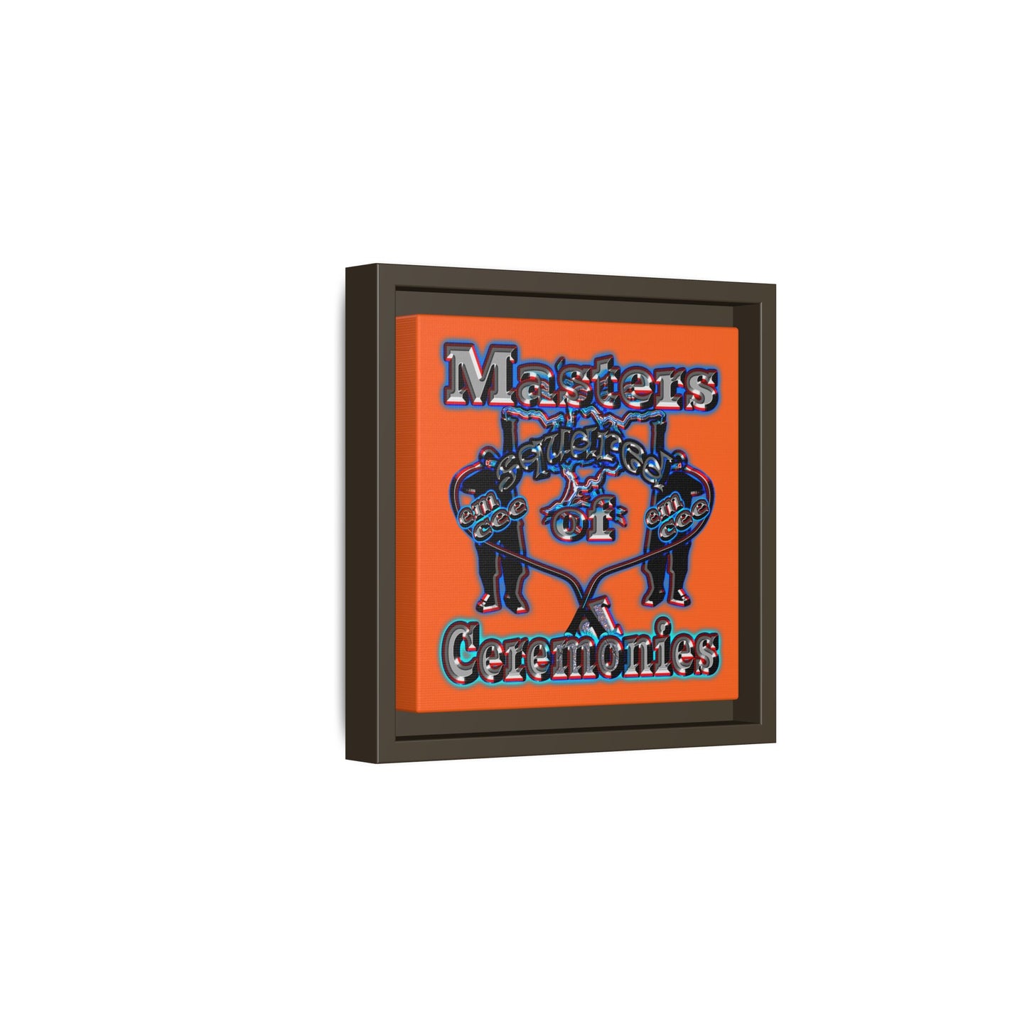em cee squared - framed canvas art (orange)