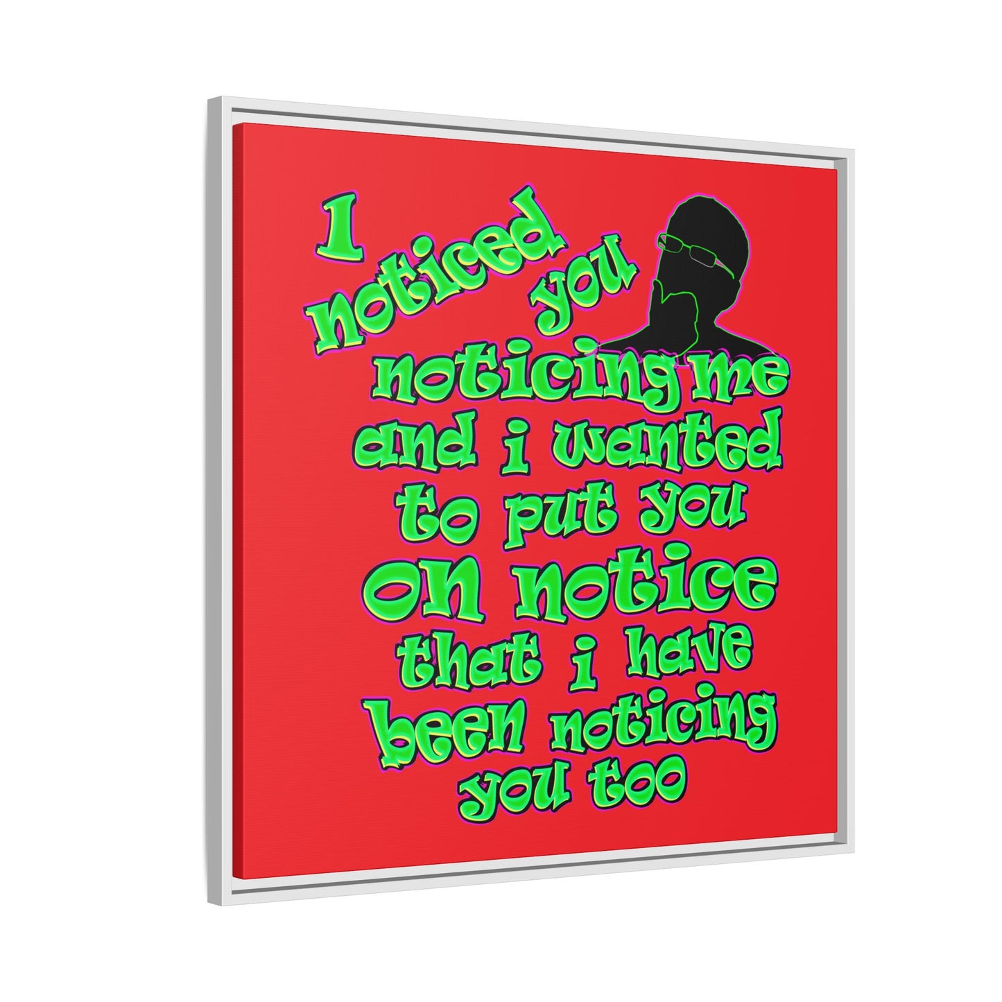noticed you noticing - framed canvas art (red)