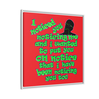 noticed you noticing - framed canvas art (red)