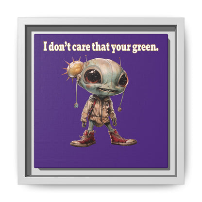I don't care that your green - framed canvas art (purple)