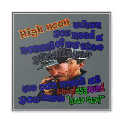 high noon - framed canvas art (dark grey)