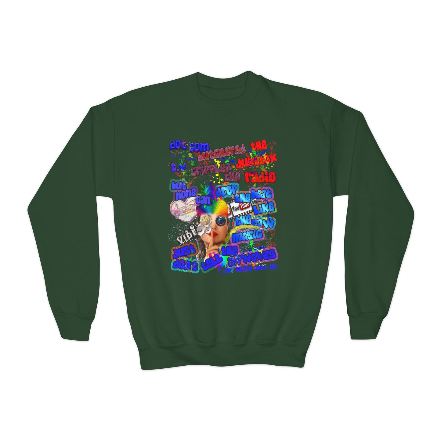 drop the beat - Youth Crewneck Sweatshirt