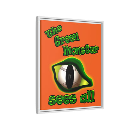 green monster - framed canvas art (orange)