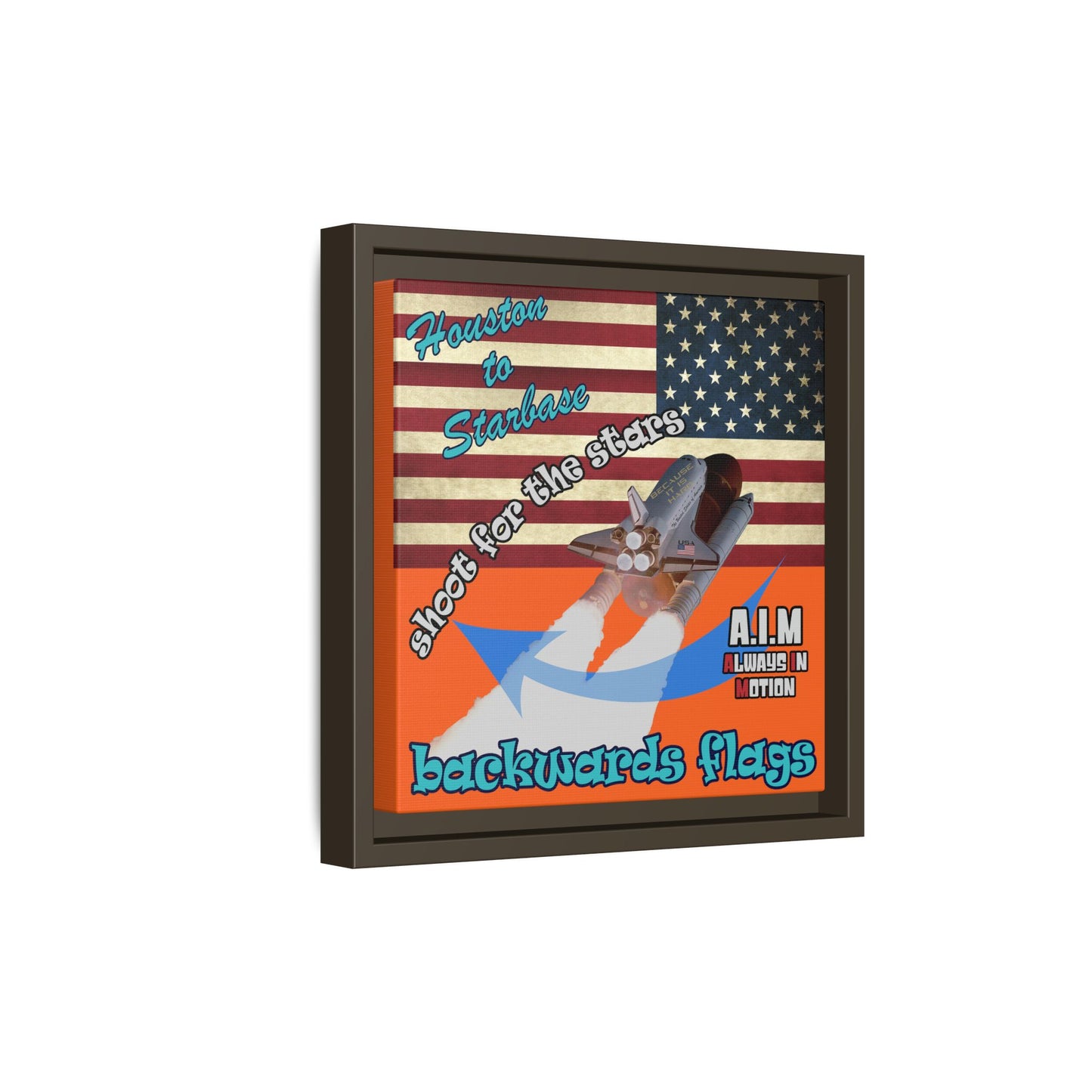 shoot for the stars - framed canvas art (orange)