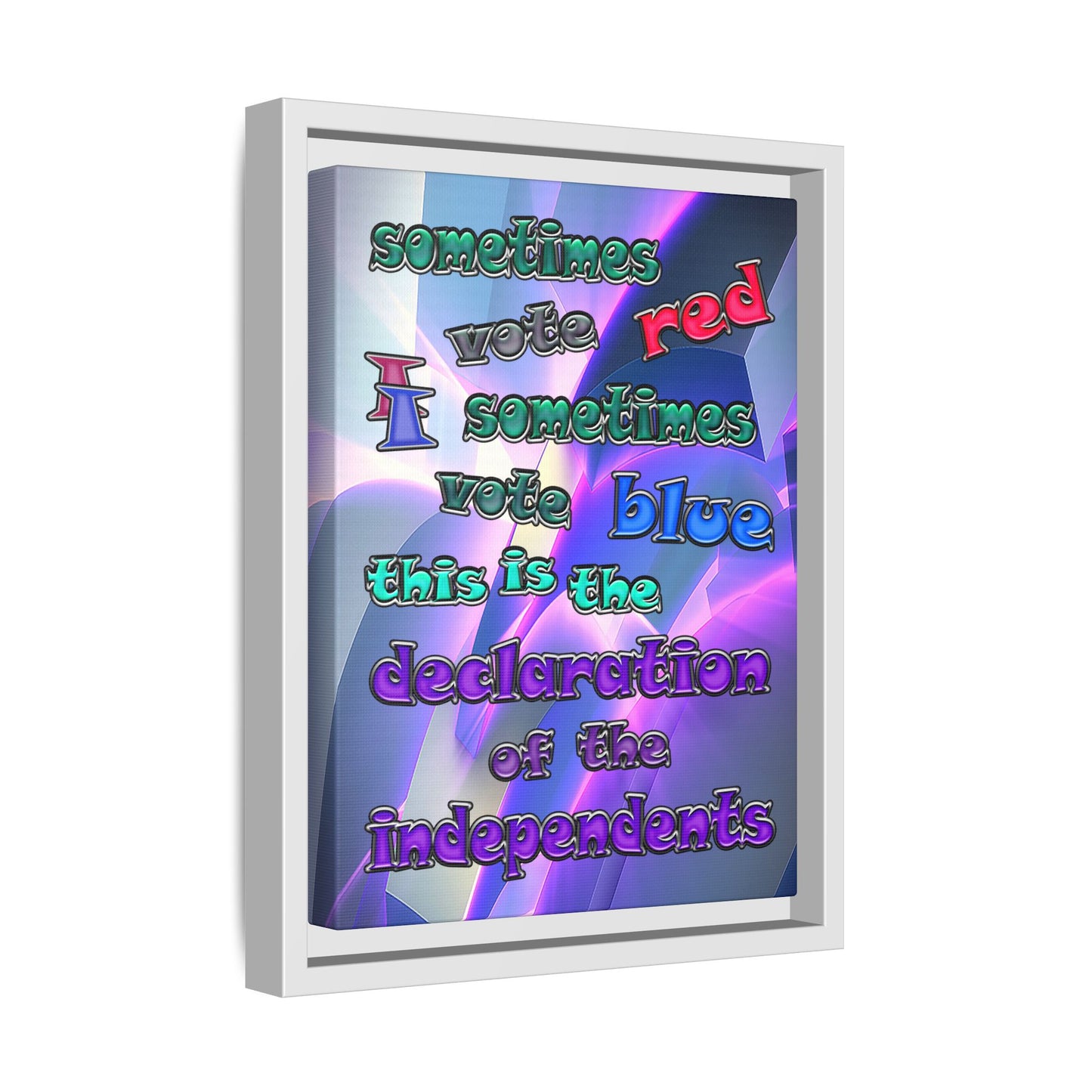 declaration of the independents - framed canvas art (grey-pink wave)