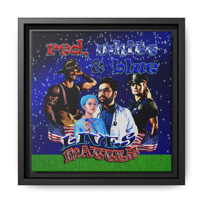 rw&b lives matter - framed canvas art ('snoops' background)