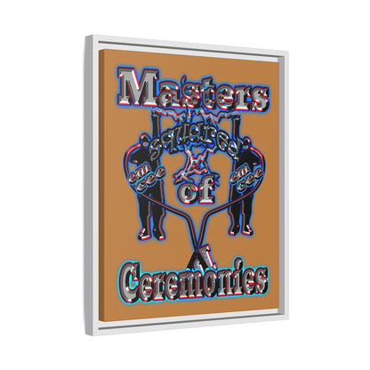 em cee squared - framed canvas art (light brown)