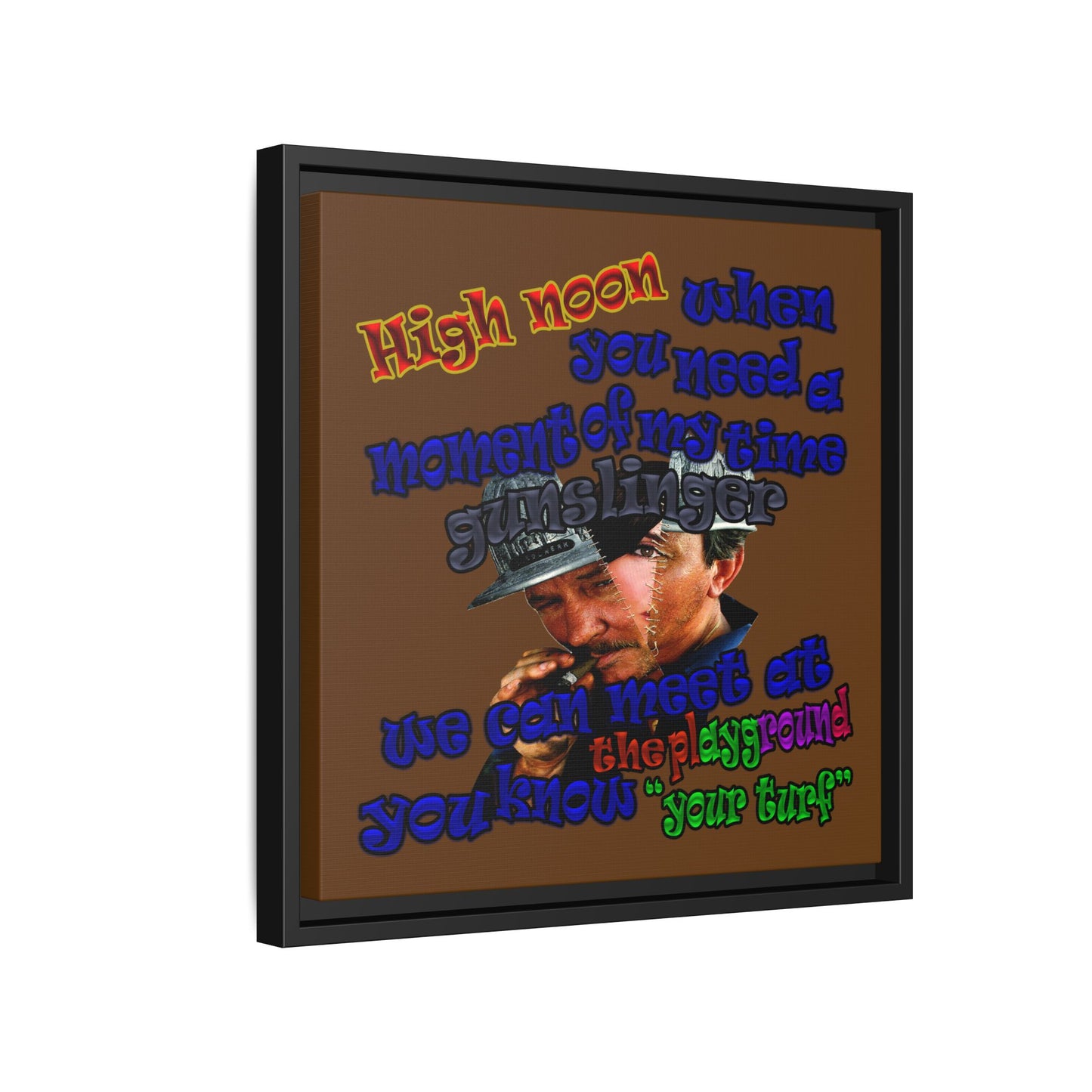 high noon - framed canvas art (brown)