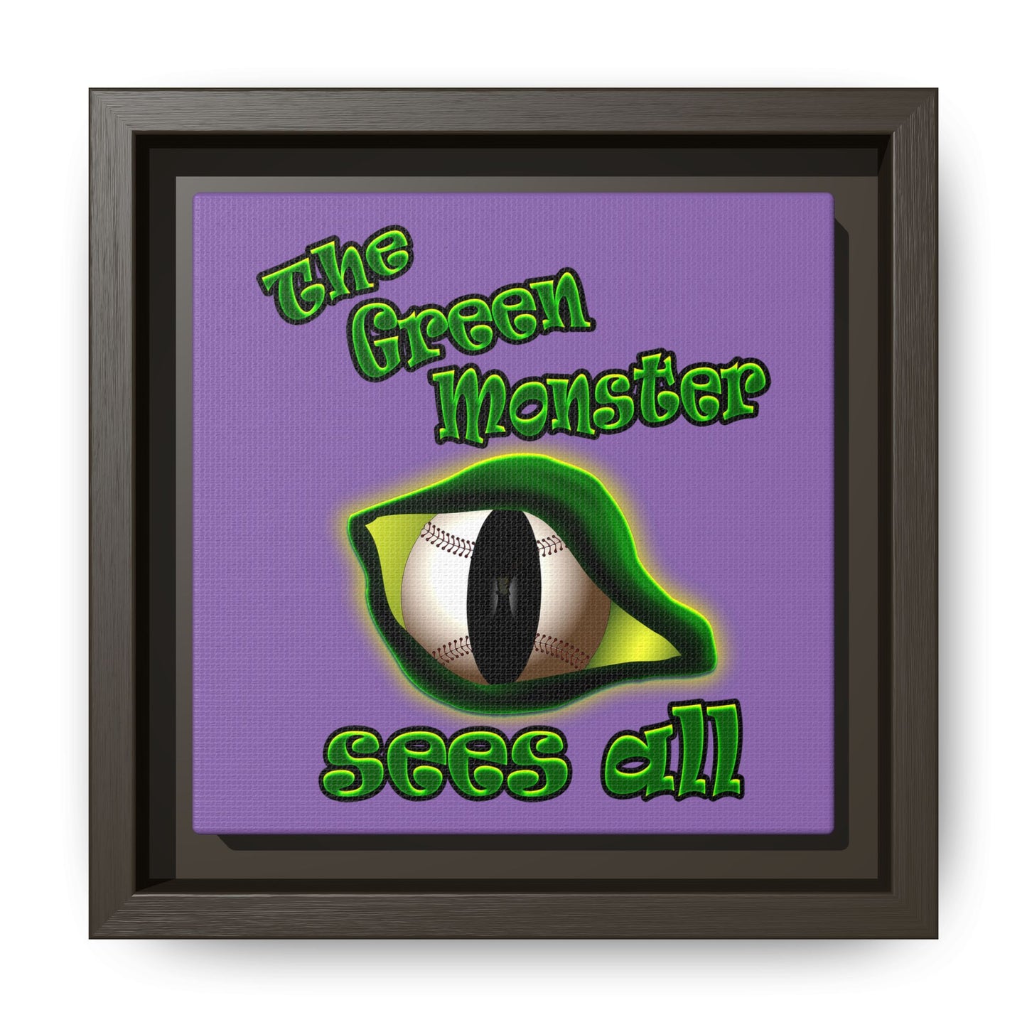 green monster - framed canvas art (light purple)