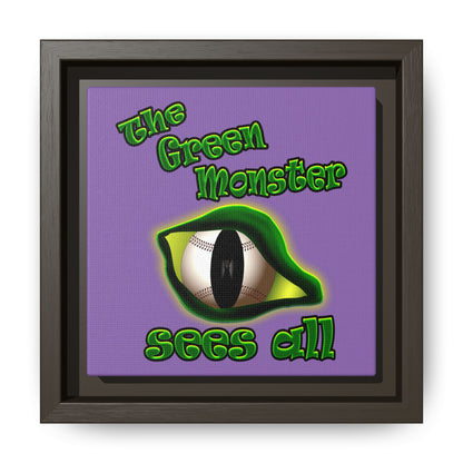 green monster - framed canvas art (light purple)