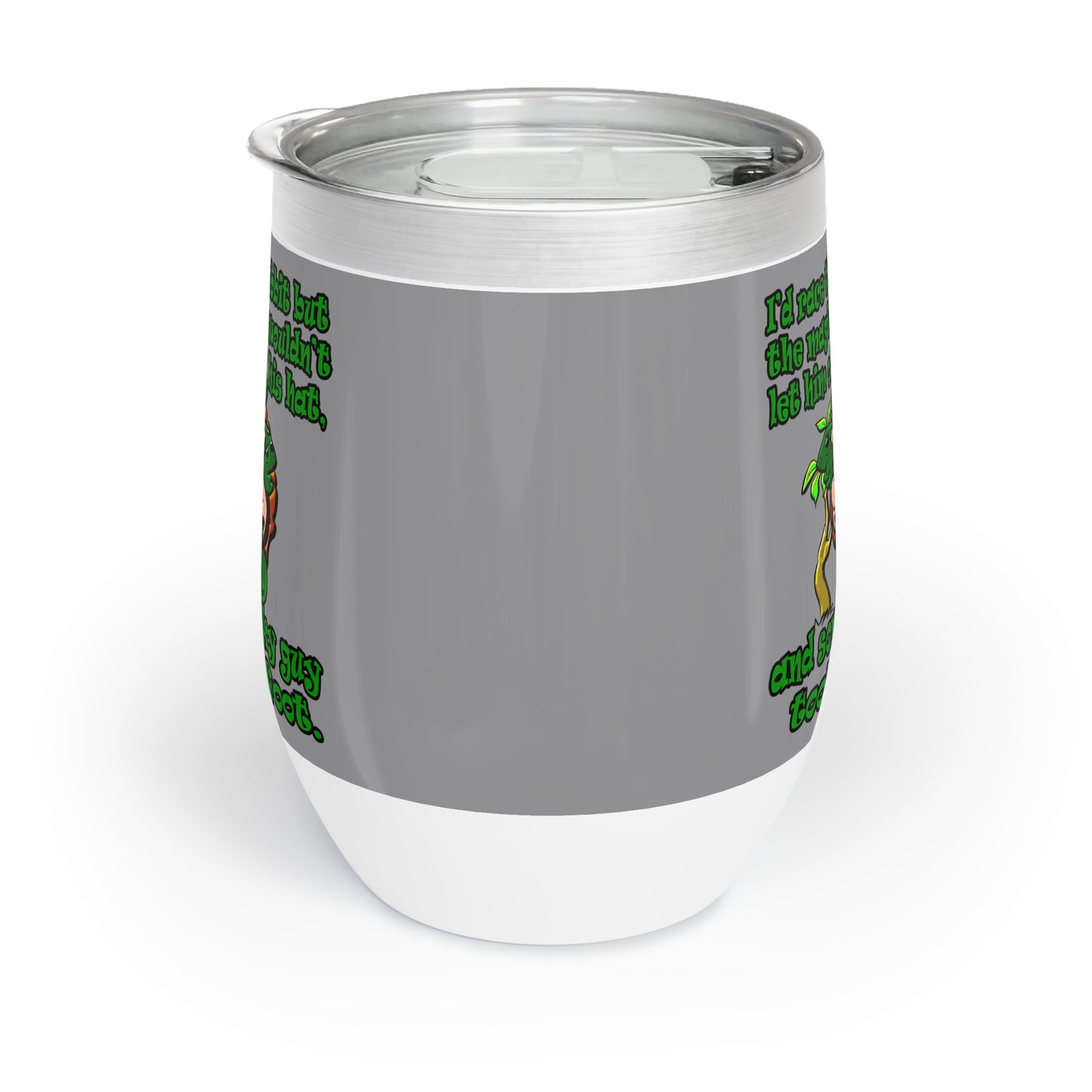 turtle race - Chill Wine Tumbler (grey)