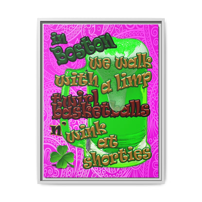 celtics logo - framed canvas art (pink swirl)