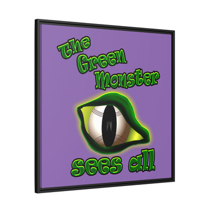 green monster - framed canvas art (light purple)