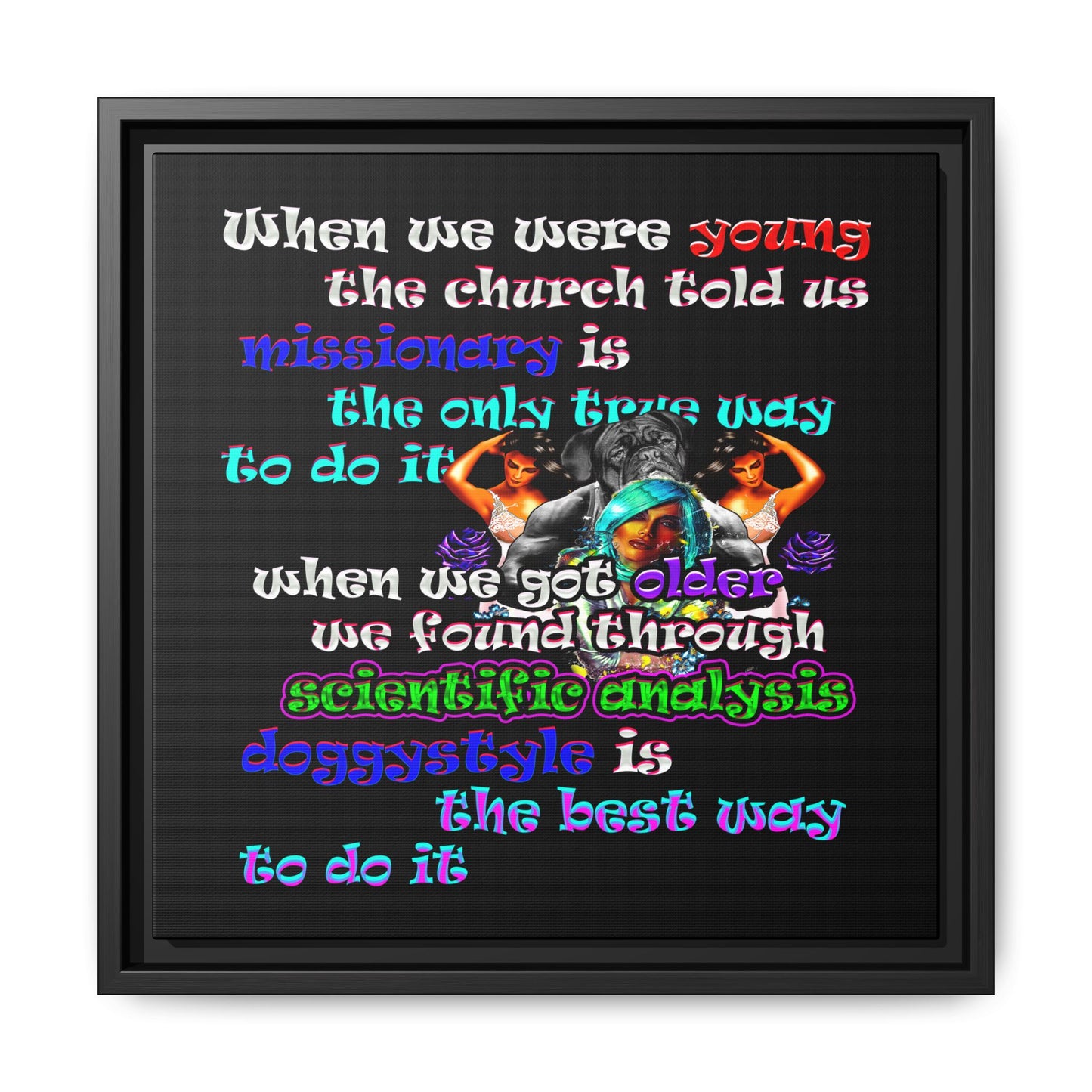 doggystyle - framed canvas art (black)