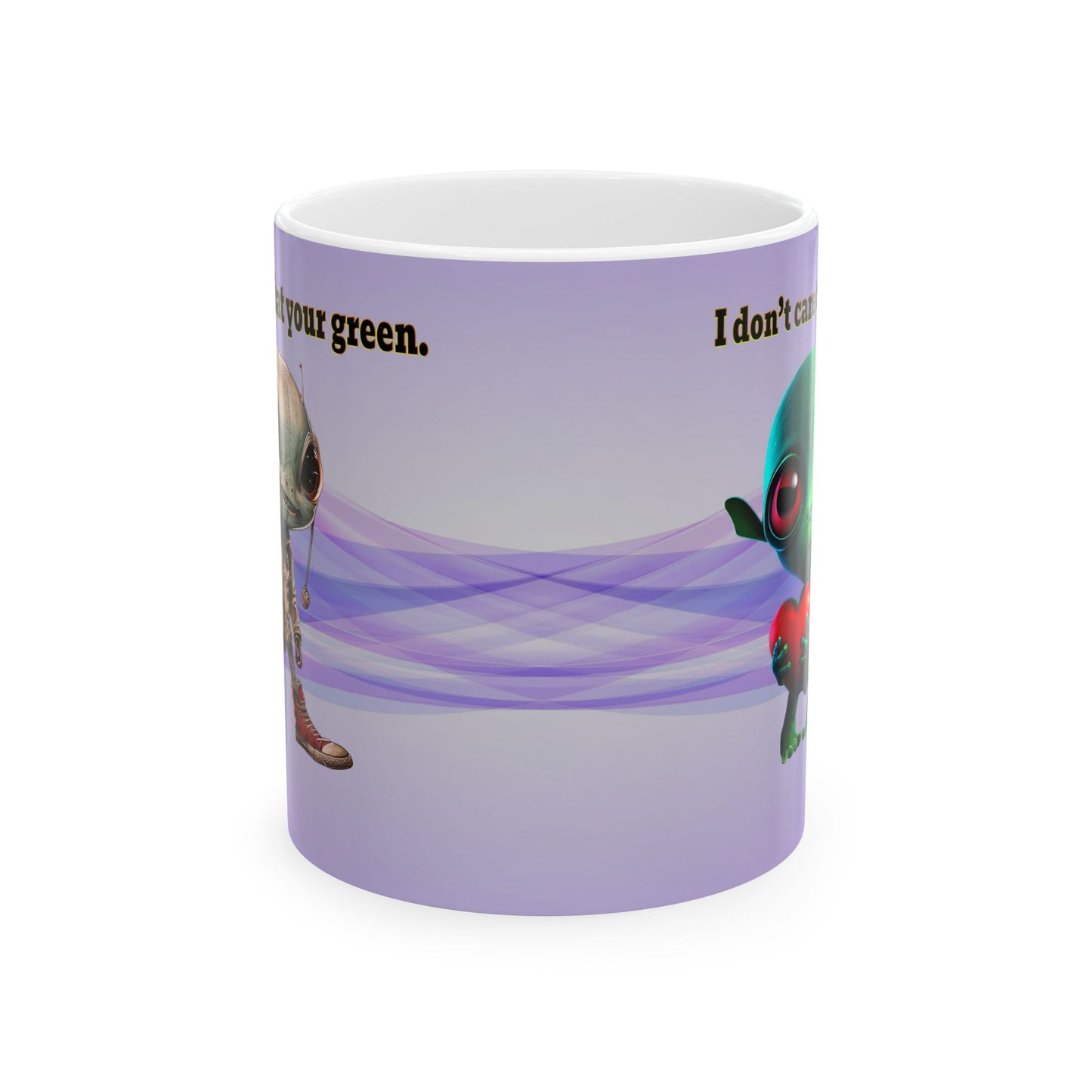 I don't care that your grey - White Mug (light blue-pink wave)