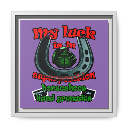 my luck - framed canvas art (light purple)