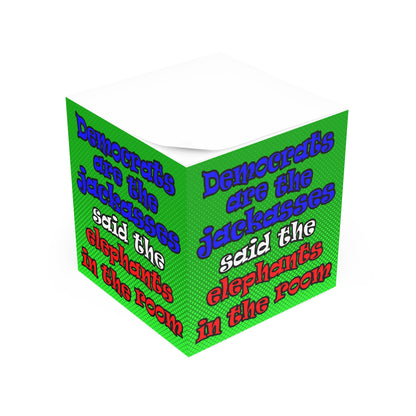 donkeys and elephants - note cube (logo green)