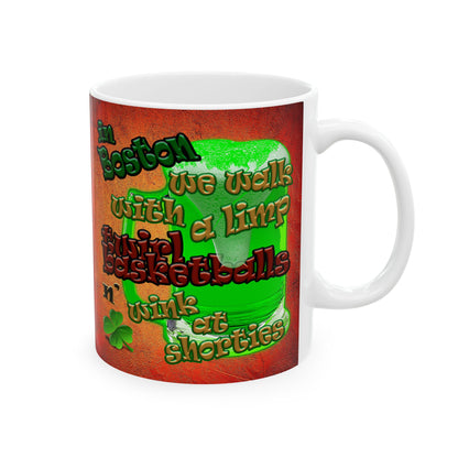 celtics logo - White Mug (burnt orange)