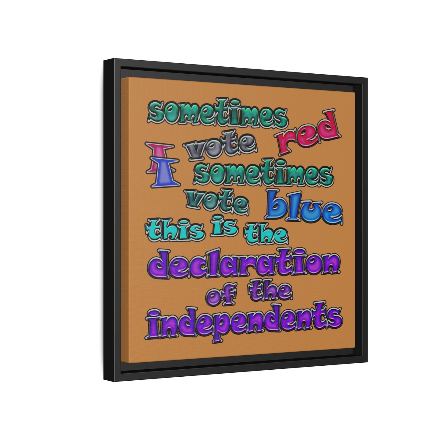 declaration of the independents - framed canvas art (light brown)