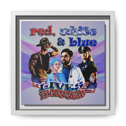 rw&b lives matter - framed canvas art (light blue-pink wave)