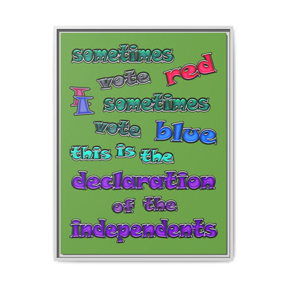 declaration of the independents - framed canvas art (green)